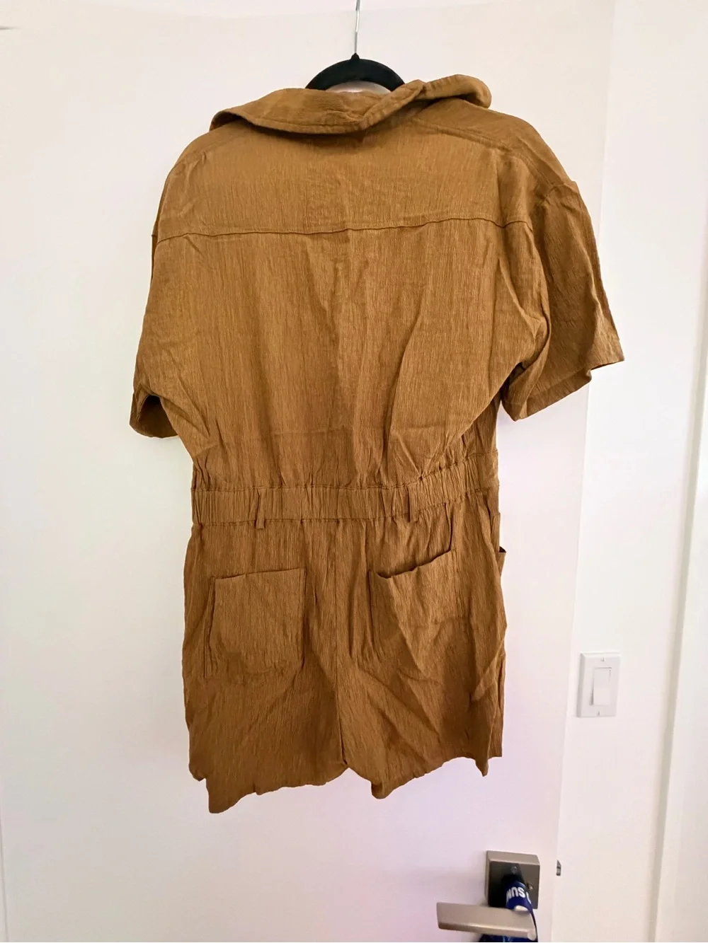 Zara Olive Green Linen Short Romper